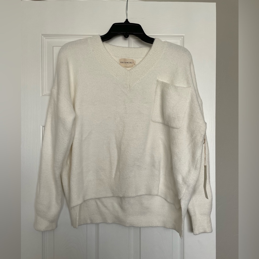Cropped V-Neck Sweater